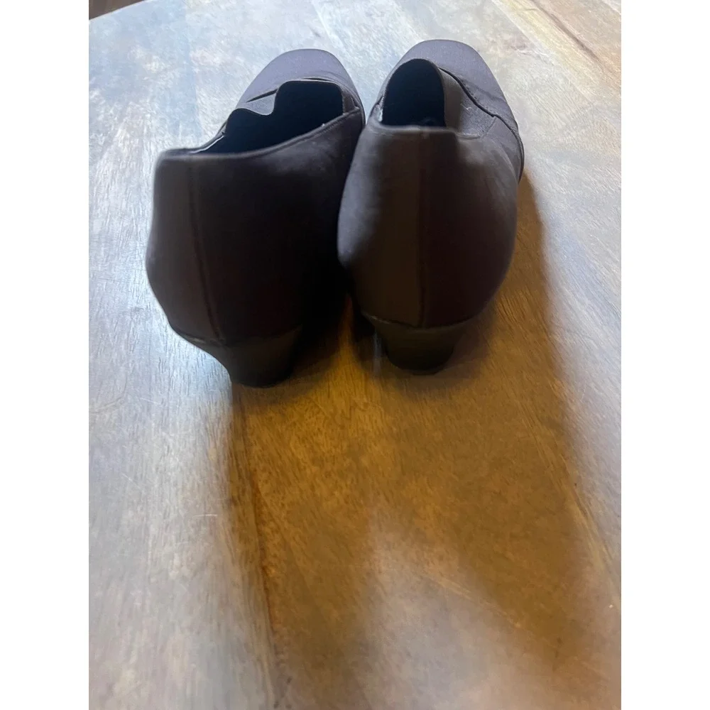 George Womens Wedge Pumps ComfortStart Elastic Gore Brown Size 10